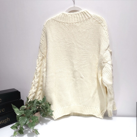 BOUTIQUE COMFY CABLEKNIT BOHO OVERSIZED  SWEATER - M & L - BRAND NEW ! - Picture 8 of 10